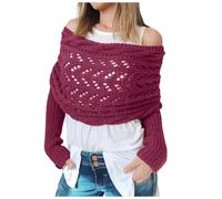 Knitted Cable Wrap, Shrugs for Women, Knitted Wrap, Crochet Cocoon Shrug, Sweater Scarf with Sleeves 2024 New