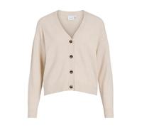VILA Neck Knit Viril Noos V-Neck Knit Cardigan, Super Light Natural Melan, XL Women's, Super Light Natural Melan., XL