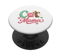 Knitted Cat Mama Paw Print Feline Lover PopSockets Adhesive PopGrip
