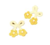 Knitted Cherry Yarn Fabric Patch Cute Sweater Decorative Patch Hole DIY Sewing Accessories 2pcs for Clothes Jeans Jackets(3)