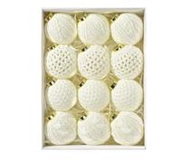 Knitted Christmas Ball Ornaments Set 12-Pack Festive Wool-and-Plastic Holiday Decor for Tree Home Display White 7 Cm Nativity Seasonal Décor
