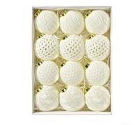 Knitted Christmas Ball Ornaments Set of 12 for Tree and Window Decorations with Crochet Design to Create Cozy Holiday Atmosphere