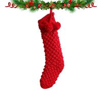 Knitted Christmas Stocking | 46 cm Comfortable Plain Christmas Decorations, Stockings for Family and Home by the Fireplace | For Adults, Children and Girls