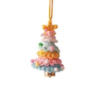Knitted Christmas Tree Decoration Handmade Crochet Christmas Tree Hanging Ornament For Door Window Vehicle Interiors Holiday Car Decoration