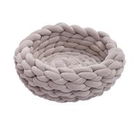 Knitted Cotton Pet Bed Basket - Stylish Dog House and Cat Bed Made of Chunky Yarn | Hand Woven Comfortable Soft Cat Cave and Dog Nest Round Pet Basket for Cats and Cats