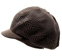 Knitted Cotton Rasta Slouchy Beanie Visor, Dark Brown, One Size-X-Large