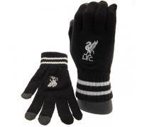 (One Size, Black) Liverpool FC Childrens/Kids Knitted Crest Touch Gloves