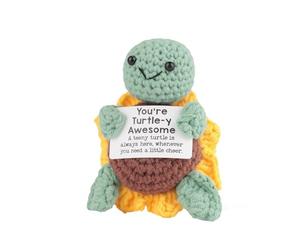 Knitted Crochet Gifts Tortoise Ornament - Mini Cute Stuff Turtle Positive Affirmation Emotional Support Decor, Funny Birthday Presents, Sunflower Thank You Gift for Christmas Teacher Kid Women Mum Dad