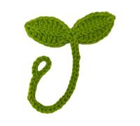Knitted Crochet Leaf Sprout, Headphone Accessory Attachment, Wool Knitted Leaf Bud Sprout Leaf Sprout Data Cable Strap, Handmade, Knitted, Green Leaf, Crafts, Headphones