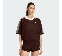 Adidas Originals Knitted Crochet Short Sleeve Polo Black 2XL Woman