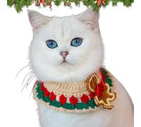 Knitted Dog Collar, Handmade Crochet Knitted Bib for Cat - Handmade Wool Christmas Bib for Pets - Wool Christmas Collar Work
