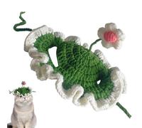 Knitted Dog Hat, Cute Knitted Hats for Animals | Mignon Knitted Hat for Company - M Funny Chief with Small Flowers Carefully Woven by Hand