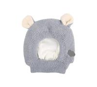 Knitted Dog Hat for Medium Large Breeds, Winter Warm Stretchy Beanie for Labrador, French Bulldog & XL Dogs, Soft Outdoor Pet Headwear(Grey)
