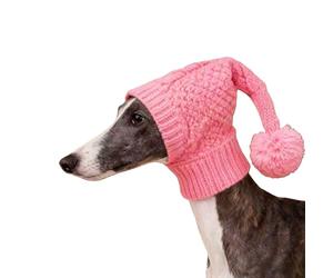 Knitted Dog Hat with Pompon, Winter Ear and Neck Warmer for Pets Winter Warm Dog Hat