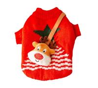 Knitted Dog Sweater | Christmas Style Dog Sweater with Bag | Comfortable Kitten Clothes Warm Winter Dog Clothes for Indoor Cats Travel Winter