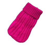 Knitted Dog Sweater for Small & Medium Dogs - Warm Winter Pet Clothes for Chihuahua, Yorkshire Terrier & Puppies - Soft Yarn Dog Jumper - Cozy Pure Cotton Knitwear for Cold Weather(Rose,3XL(16) 6-9KG)