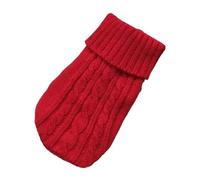 Knitted Dog Sweater for Small & Medium Dogs - Warm Winter Pet Clothes for Chihuahua, Yorkshire Terrier & Puppies - Soft Yarn Dog Jumper - Cozy Pure Cotton Knitwear for Cold Weather(Red,XL(12) 4-5KG)