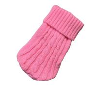 Knitted Dog Sweater for Small & Medium Dogs - Warm Winter Pet Clothes for Chihuahua, Yorkshire Terrier & Puppies - Soft Yarn Dog Jumper - Cozy Pure Cotton Knitwear for Cold Weather(Pink,XL(12) 4-5KG)