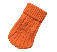 Knitted Dog Sweater for Small & Medium Dogs - Warm Winter Pet Clothes for Chihuahua, Yorkshire Terrier & Puppies - Soft Yarn Dog Jumper - Cozy Pure Cotton Knitwear for Cold Weather(Orange,S (6) 1-2KG)