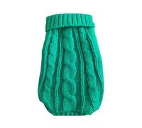 Knitted Dog Sweater for Small & Medium Dogs - Warm Winter Pet Clothes for Chihuahua, Yorkshire Terrier & Puppies - Soft Yarn Dog Jumper - Cozy Pure Cotton Knitwear for Cold Weather(Green,S (6) 1-2KG)