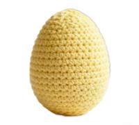 Knitted Easter Egg Ornaments Handcrafted Plastic Decor for Table Settings Hanging Swirl Decorations Spring Decor 6cm Multi-Color(Goose Yellow)
