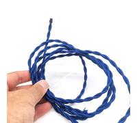 Knitted Fabric Cover Twisted Cloth Wire, 2-core 0.75mm² braided twisted fabric light cord(Blue,100m)