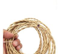 Knitted Fabric Cover Twisted Cloth Wire, 2-core 0.75mm² braided twisted fabric light cord(Light Gold,10m)