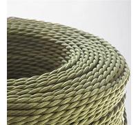Knitted Fabric Cover Twisted Cloth Wire, 2-core 0.75mm retro twisted braided light cord multi-color 1-100 meters(Green,100meter)
