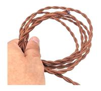 Knitted Fabric Cover Twisted Cloth Wire, 2-core 0.75mm retro twisted braided light cord multi-color 1-100 meters(Coffee,30meter)