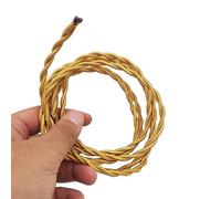 Knitted Fabric Cover Twisted Cloth Wire, 2-core 0.75mm retro twisted braided light cord multi-color 1-100 meters(Golden,100meter)