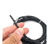 Knitted Fabric Cover Twisted Cloth Wire, 2-core 0.75mm retro twisted braided light cord multi-color 1-100 meters(Black,30meter)