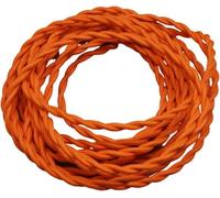 Knitted Fabric Cover Twisted Cloth Wire, 2-core 0.75mm² woven fabric chandelier cord in multiple colors and sizes(Orange,10meter)