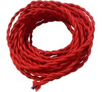 Knitted Fabric Cover Twisted Cloth Wire, 2-core 0.75mm² woven fabric chandelier cord in multiple colors and sizes(Red,30meter)
