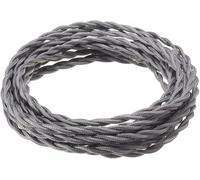Knitted Fabric Cover Twisted Cloth Wire, 2-core 0.75mm² woven fabric chandelier cord in multiple colors and sizes(Grey,1meter)