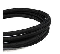 Knitted Fabric Cover Twisted Cloth Wire, 2 Core Flexible Lamp Power Cord Copper Conductor 250V Multicolor Multiple Sizes(Black Color,50meter)