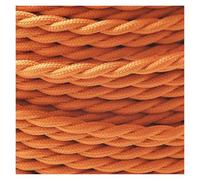 Knitted Fabric Cover Twisted Cloth Wire, 2-core vintage fabric twisted chandelier cord in multiple colors and sizes(Orange,5m)