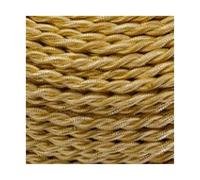 Knitted Fabric Cover Twisted Cloth Wire, 2-core vintage fabric twisted chandelier cord in multiple colors and sizes(Gold,5m)