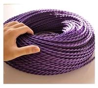 Knitted Fabric Cover Twisted Cloth Wire, 2-core vintage fabric twisted chandelier cord in multiple colors and sizes(Purple,1m)