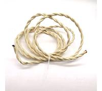 Knitted Fabric Cover Twisted Cloth Wire, Twisted Cloth Covered Wire 18 Gauge 2 Core 0.75mm Multicolor 1-30m For DIY Projects(Beige,1m)