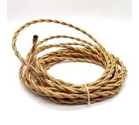 Knitted Fabric Cover Twisted Cloth Wire, Twisted Hemp Rope Cloth Covered Wire 2 Core 0.75mm Multicolor 1-30m(Light Gold,5m)