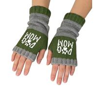 Knitted Fingerless Gloves, Soft Winter Cold Mitts, Warm Knit Gloves - For Driving, Riding, Running, Hiking, Working, Skating and Texting, Green, Se référer au descriptif