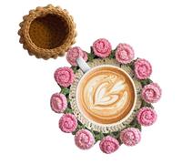 Knitted Flower Coaster Set - Vintage Soft Knitting Table Pads, Aesthetic Decorative Coasters, Durable Home Restaurant Cafe Accessories | Perfect For Birthday Desk Table Dining Home Cafe Decor