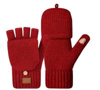 Knitted Half Finger Gloves for Women Double Layer Windproof Thermal Lining for Extreme Winter Cold Stylish Cold-Resistant Gloves