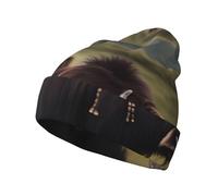 Knitted Hat â€“ Beanie with Mighty Highland Yak Full Print, Unisex Design, Perfect for Cold Weather and Outdoor Black, Black, One Size, Black, One Size