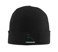 Knitted Hat Bahamas Bahamian Flag Map Windproof Slouch Beanie Stretchy Sleep Hat for Outdoor Winter Women