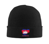 Knitted Hat Cambodia Cambodian Flag Map Classic Knit Cap Cozy Thermal Cap for Men Guys Jogging