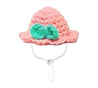 Knitted Hat for Small Animals - Small Pet Headwear, Soft Colorful Knitted Costume with Adjustable Drawstring, Cute Hamster Outfit | Comfort Accessory leg
