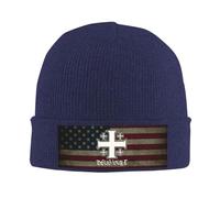 Knitted Hat Jerusalem Knight Templar Crusader Cross Deus Vult Windproof Slouch Beanie Classic Skull Cap for Guys Winter Outdoor