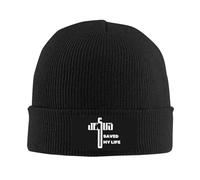 Knitted Hat Jesus Saved My Life Baggy Knitted Cap Unisex Sleep Hat for Outdoor Women Jogging