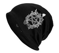 YINGD Knitted Hat Pentacle Wreath Wicca Witch Pagan Beanie Hat Unisex Winter Warm Hat